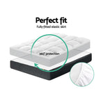 Giselle Bedding Pillowtop Mattress Topper 5cm Thick Pad for Back Pain Relief Washable Underlay Protector 1000GSM Microfibre Filling 45cm Deep Pocket King Single