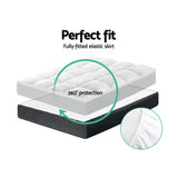Giselle Bedding Pillowtop Mattress Topper 5cm Thick Pad for Back Pain Relief Washable Underlay Protector 1000GSM Microfibre Filling 45cm Deep Pocket Queen