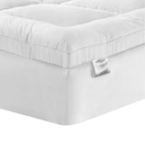 Giselle Bedding Pillowtop Mattress Topper 5cm Thick Pad for Back Pain Relief Washable Underlay Protector 1000GSM Microfibre Filling 45cm Deep Pocket Single - Close-Up Angle