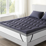 Giselle 5cm Mattress Topper Pillowtop toppers Bamboo Charcoal King - Close-Up Angle