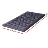 Giselle 5cm Mattress Topper Pillowtop toppers Bamboo Charcoal King Single - Front View