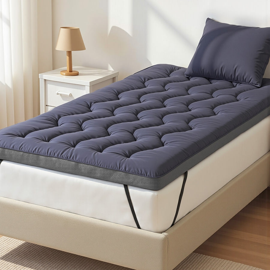 Giselle Bedding 5cm Pillowtop Mattress Topper, Bamboo Charcoal, King Single
