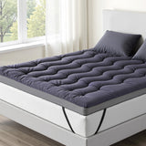 Giselle 5cm Mattress Topper Pillowtop toppers Bamboo Charcoal Queen - Close-Up Angle