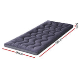 Giselle 5cm Mattress Topper Pillowtop toppers Bamboo Charcoal Single - Front View