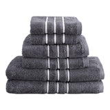 Luxury 6-Piece Grey Cotton Bath Towel Set