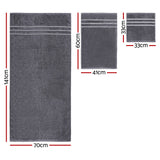 Luxury 6-Piece Grey Cotton Bath Towel Set - Front View