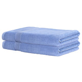 2 Pack Bath Sheets Set Cotton Extra Large Towel Blue - Side View