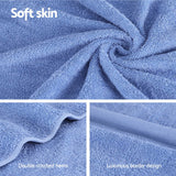 2 Pack Bath Sheets Set Cotton Extra Large Towel Blue - Rear View