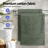 2 Pack Bath Sheets Set Cotton Extra Large Towel Green - 45-Degree Angle