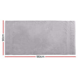 2 Pack Bath Sheets Set Cotton Extra Large Towel Grey - Front View