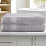 2 Pack Bath Sheets Set Cotton Extra Large Towel Grey - Close-Up Angle