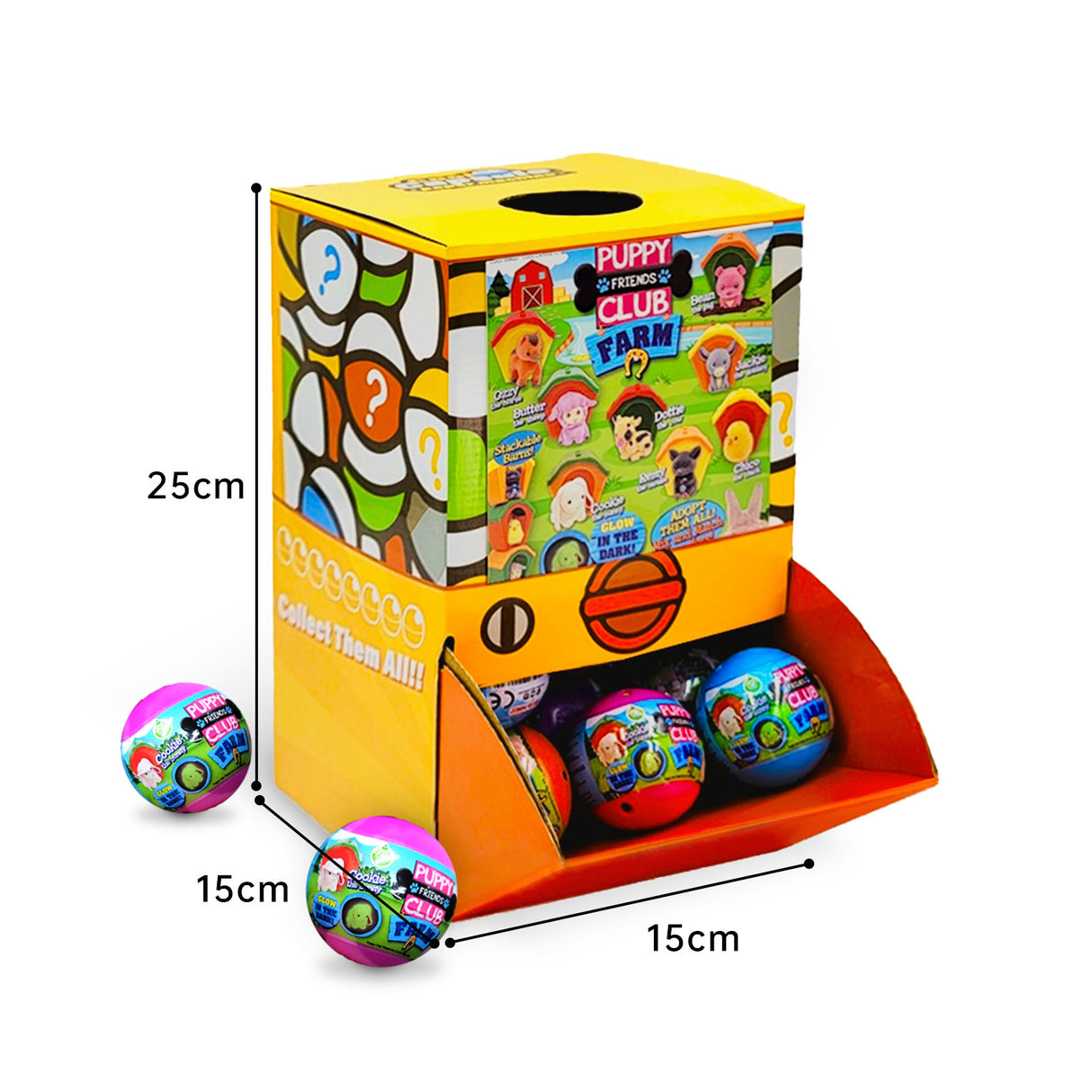 40X Puppy Club Farm Animal Toy Capsules 50mm in Display Box