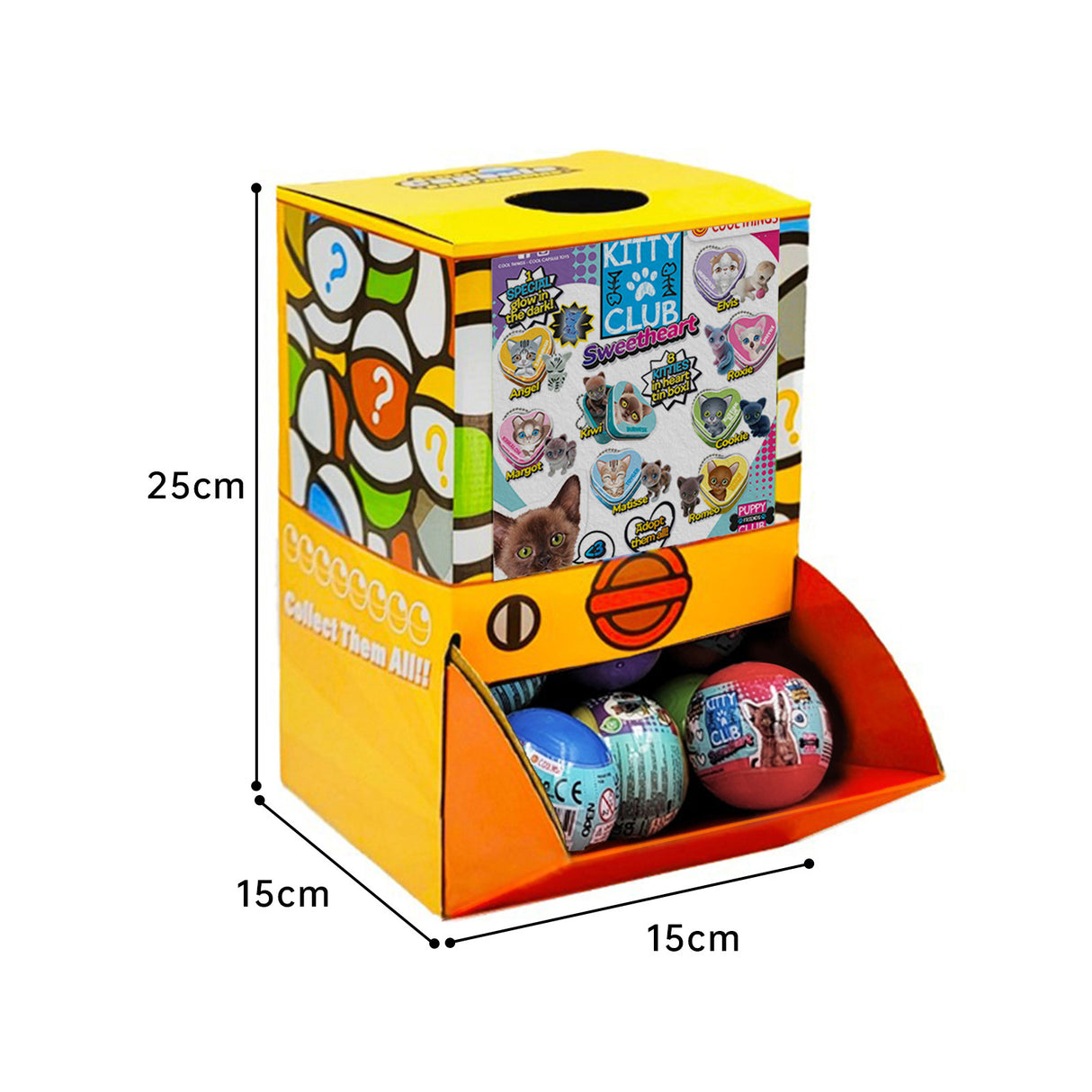 40X Kitty Club Sweet Heart Toy Capsules in Display Box