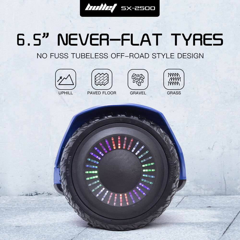BULLET SX-2500 Hoverboard Scooter, 500W Brushless, UL Certified, AU Compliant, 6.5-inch Off-Road Style Tyres, Superior Self Balancing System, LED