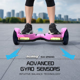 BULLET SX-2500 Hoverboard Scooter, 500W Brushless, UL Certified, AU Compliant, 6.5-inch Off-Road Style Tyres, Superior Self Balancing System, LED Lights, Pink - Side View