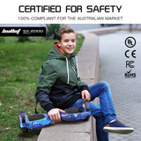 BULLET SX-2000 Hoverboard Scooter, 500W Brushless, Superior Self Balancing System, UL Certified, LED Lights, Blue Galaxy - Close-Up Angle