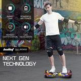 BULLET SX-2000 Hoverboard Scooter, 500W Brushless, UL Certified, AU Compliant, Superior Self Balancing System, LED Lights, Hip Hop Design - Front View