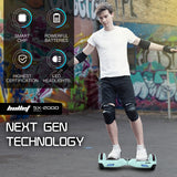 BULLET SX-2000 Hoverboard Scooter, 500W Brushless, UL Certified, AU Compliant, Superior Self Balancing System, LED Lights, Mint Green - Front View
