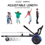 BULLET KART-X Hoverboard Seat Attachment, for 6.5' 8' 10' models, Adjustable Length Frame - Top-Down View
