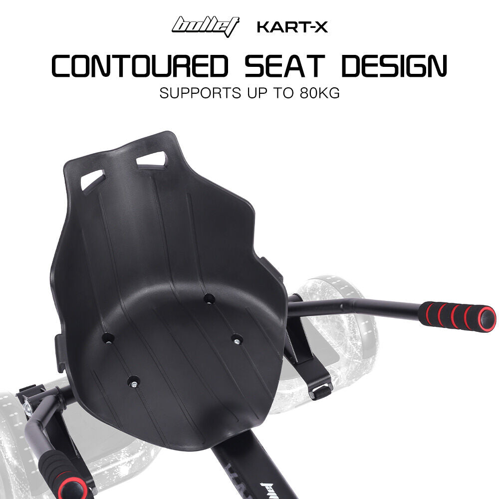 BULLET KART-X Hoverboard Seat Attachment, for 6.5' 8' 10' models, Adjustable Length Frame