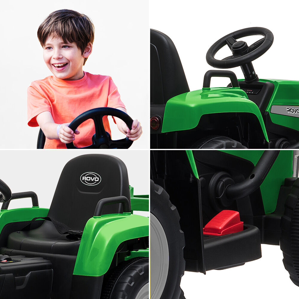 ROVO KIDS Electric Battery Operated Ride On Tractor Toy, Remote Control