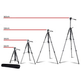 Weifeng Professional Camera Tripod Stand Mount DSLR Travel Adjustable 62-160cm Black - Front View