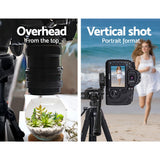 Weifeng Professional Camera Tripod Stand Mount DSLR Travel Adjustable 62-160cm Black - 45-Degree Angle