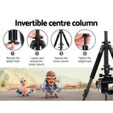 Weifeng Professional Camera Tripod Stand Mount DSLR Travel Adjustable 64-173cm - Rear View