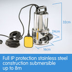 HydroActive Submersible Dirty Water Pump - 1500W
