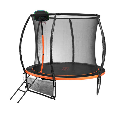 Mazam 10FT Kids Trampline Safety Net Basketball Set Ladder Round