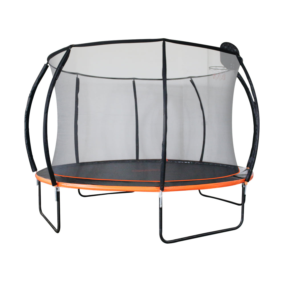 Mazam 12FT Kids Trampline Safety Net Basketball Set Ladder Round