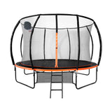 Mazam 12FT Kids Trampline Safety Net Basketball Set Ladder Round - Top-Down View