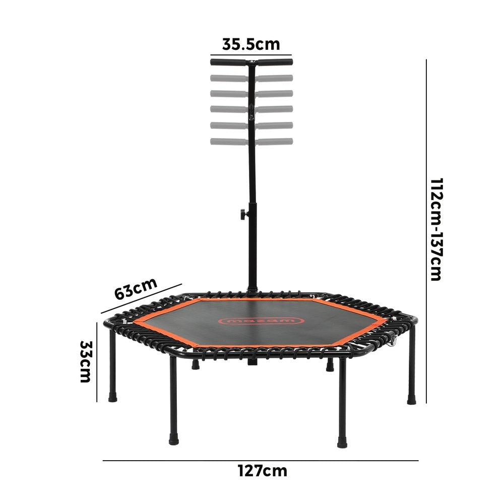 Mazam Trampoline Rebounder Fitness Adjustable Handrail 50 Inch
