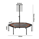 Mazam Trampoline Rebounder Fitness Adjustable Handrail 50 Inch - Low Angle