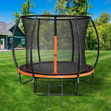 Mazam 8FT Kids Trampoline Round Encosure Safety Net with Ladder - Top-Down View