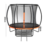 Mazam 8FT Kids Trampoline Round Encosure Safety Net with Ladder - Close-Up Angle