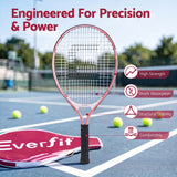 Title Everfit 23 Inch Tennis Racket Lightweight 200g for Adult and Junior Players Pink - Top-Down View