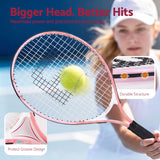 Title Everfit 23 Inch Tennis Racket Lightweight 200g for Adult and Junior Players Pink - 45-Degree Angle