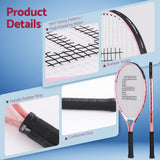 Title Everfit 23 Inch Tennis Racket Lightweight 200g for Adult and Junior Players Pink - Close-Up Angle