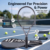 Everfit 27 Inch Tennis Racket Lightweight Racquet for Beginner Adult Players Black - Top-Down View