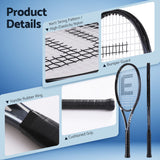 Everfit 27 Inch Tennis Racket Lightweight Racquet for Beginner Adult Players Black - Close-Up Angle