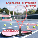 Everfit 27 Inch Tennis Racket Lightweight Racquet for Beginner Adult Players Pink - Top-Down View
