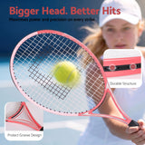 Everfit 27 Inch Tennis Racket Lightweight Racquet for Beginner Adult Players Pink - 45-Degree Angle