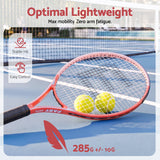 Everfit 27 Inch Tennis Racket Lightweight Racquet for Beginner Adult Players Pink - Rear View