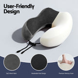 Wanderlite Travel Pillow for Airplanes Memory Foam Neck Pillows for Traveling, Soft & Washable Cover with Storage Bag, Portable Plane Accessories for Airplanes Offices Cars, Grey - 45-Degree Angle