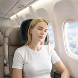 Wanderlite Travel Pillow for Airplanes Memory Foam Neck Pillows for Traveling, Soft & Washable Cover with Storage Bag, Portable Plane Accessories for Airplanes Offices Cars, Grey - Close-Up Angle