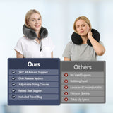 Wanderlite Travel Pillow for Airplanes Memory Foam Neck Pillows for Traveling, Soft & Washable Cover with Storage Bag, Portable Plane Accessories for Airplanes Offices Cars, Grey - Extra Image
