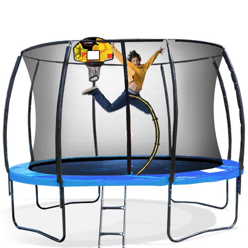 Kahuna Pro 10 ft Trampoline with Mat, Reversible Pad, Basketball Set