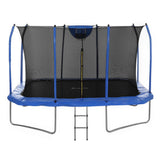 Everfit 12FT Trampoline Kids Rectangle Rebounder with Basketball Set Safety Net - Side View