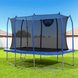 Everfit 12FT Trampoline Kids Rectangle Rebounder with Basketball Set Safety Net - Close-Up Angle